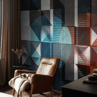 Zelfklevend fotobehang op maat met abstracte vormen