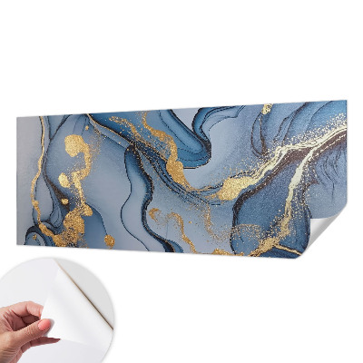 Fotobehang zelfklevend met blauwe golven als dessin