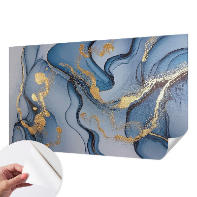 Fotobehang zelfklevend met blauwe golven als dessin