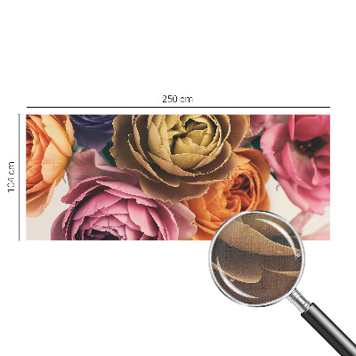 Fotobehang babykamer met kleurrijke rozen