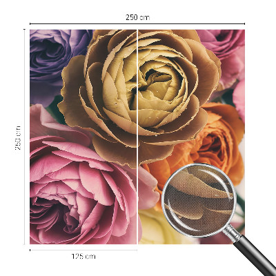 Fotobehang babykamer met kleurrijke rozen