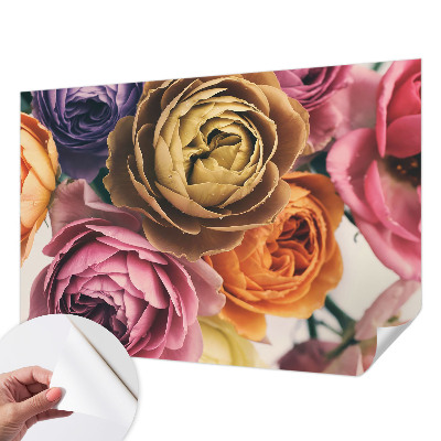 Fotobehang babykamer met kleurrijke rozen