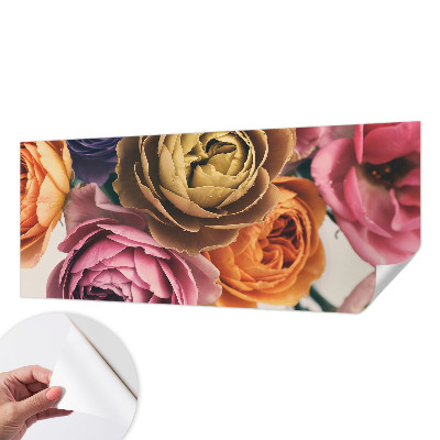 Fotobehang babykamer met kleurrijke rozen