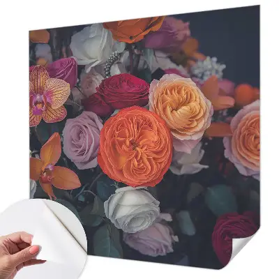 3D fotobehang met een kleurrijk boeket