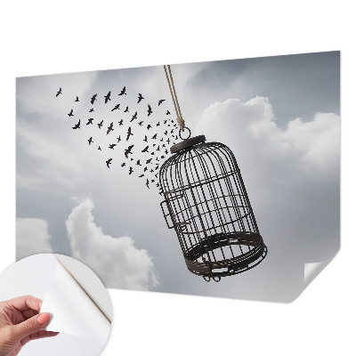 Foto behang voor de kinderkamer met een print van vliegende vogels