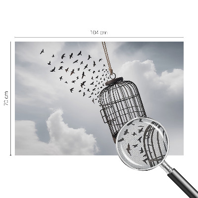 Foto behang voor de kinderkamer met een print van vliegende vogels