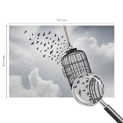 Foto behang voor de kinderkamer met een print van vliegende vogels
