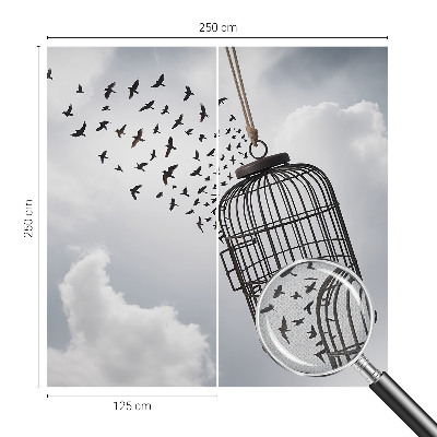 Foto behang voor de kinderkamer met een print van vliegende vogels
