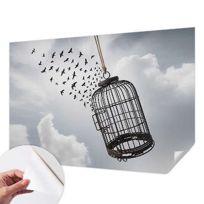Foto behang voor de kinderkamer met een print van vliegende vogels
