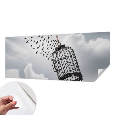 Foto behang voor de kinderkamer met een print van vliegende vogels
