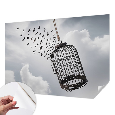 Foto behang voor de kinderkamer met een print van vliegende vogels