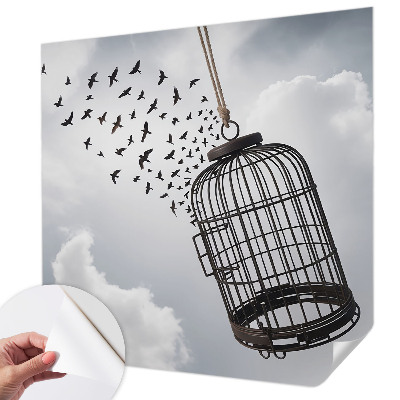 Foto behang voor de kinderkamer met een print van vliegende vogels