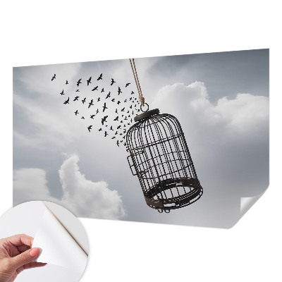 Foto behang voor de kinderkamer met een print van vliegende vogels