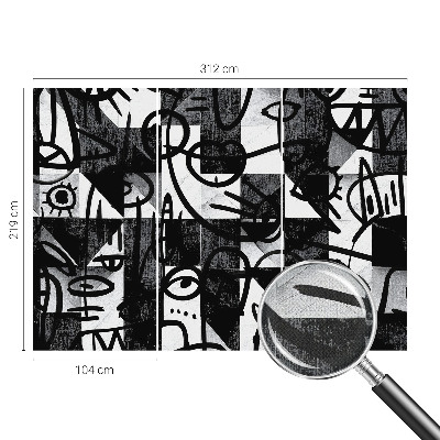 Fotobehang voor kinderkamer met een ontwerp van chaotische tekeningen