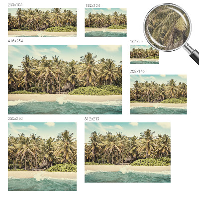 Zelfklevende behangsticker met een tropisch strandmotief