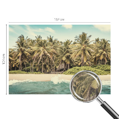 Zelfklevende behangsticker met een tropisch strandmotief