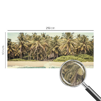 Zelfklevende behangsticker met een tropisch strandmotief