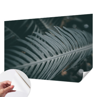 3D fotobehang met een motief van groene bladeren