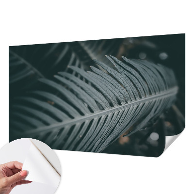 3D fotobehang met een motief van groene bladeren