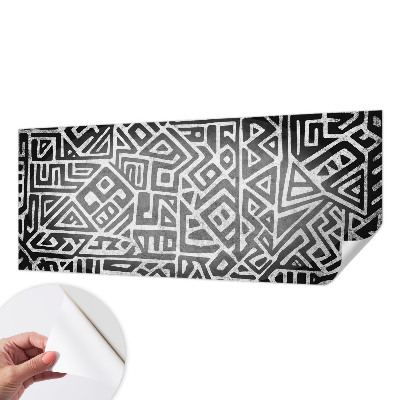 Fotobehang babykamer met een geometrisch doolhofpatroon