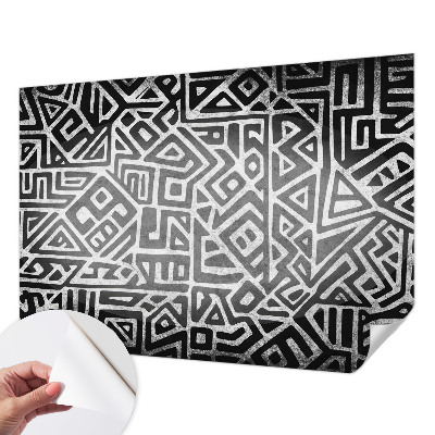 Fotobehang babykamer met een geometrisch doolhofpatroon