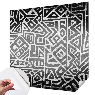 Fotobehang babykamer met een geometrisch doolhofpatroon