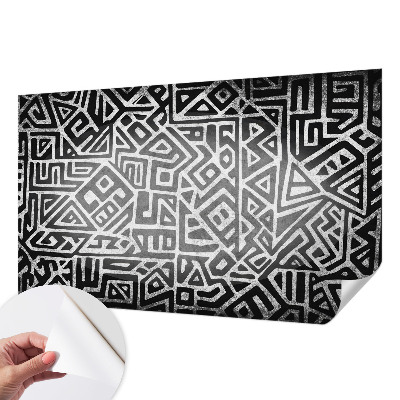 Fotobehang babykamer met een geometrisch doolhofpatroon