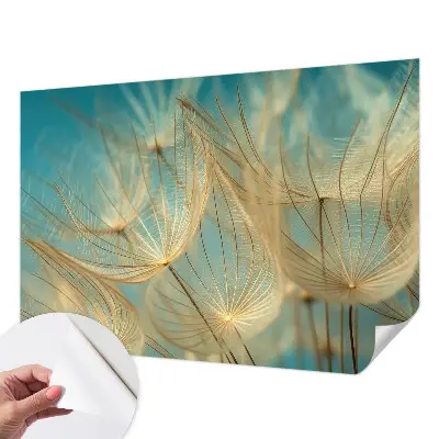Zelfklevend fotobehang met een etherische paardenbloemenprint