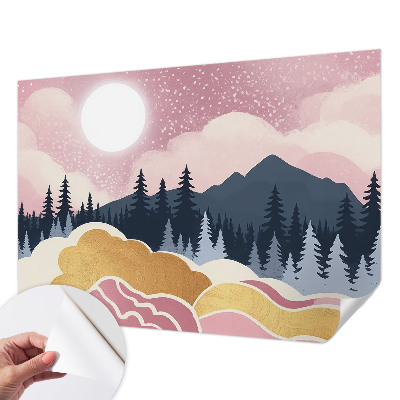 Fotobehang zelfklevend met roze zonsondergang als motief