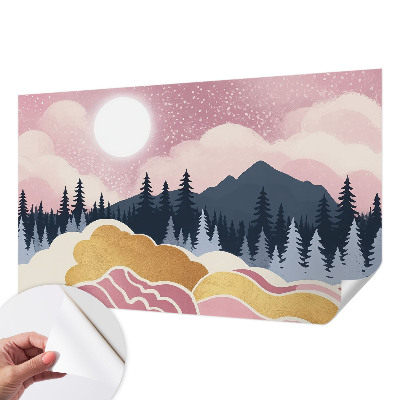 Fotobehang zelfklevend met roze zonsondergang als motief