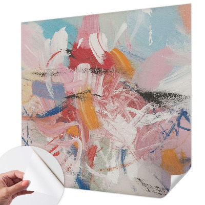 Foto behang voor de keuken met een harmonieuze abstracte print