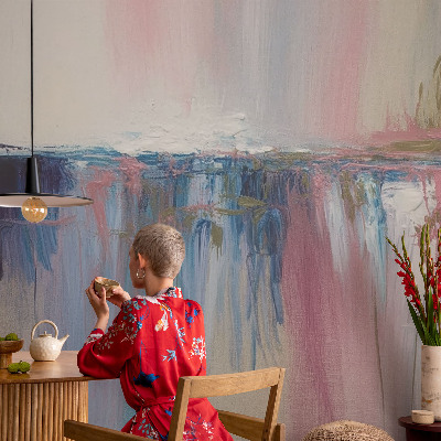 Fotobehang zelfklevend met een kleurrijke abstracte print