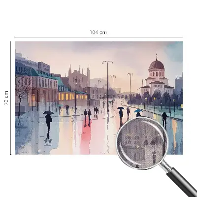 Fotobehang zelfklevend met de afbeelding 'Een regenachtige wandeling'