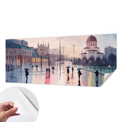 Fotobehang zelfklevend Een regenachtige wandeling