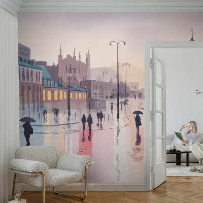 Fotobehang zelfklevend Een regenachtige wandeling