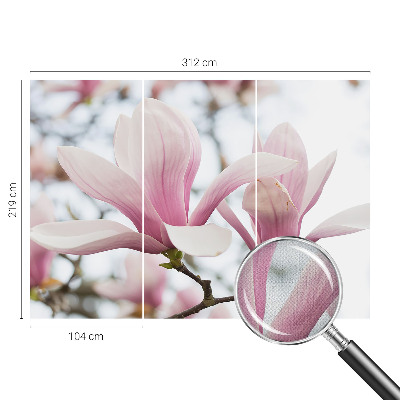 Zelfklevend fotobehang op maat Magnolia bloemen