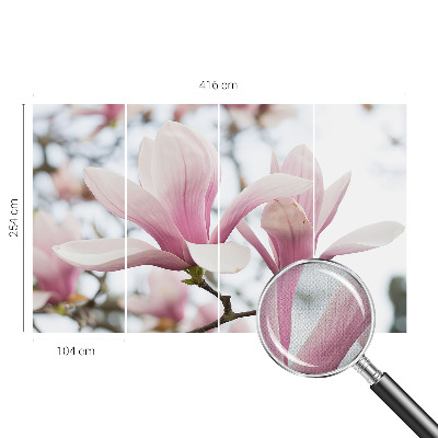 Zelfklevend fotobehang op maat Magnolia bloemen