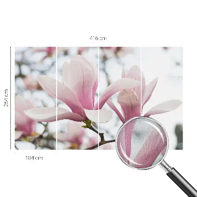 Zelfklevend fotobehang op maat met magnoliabloemen