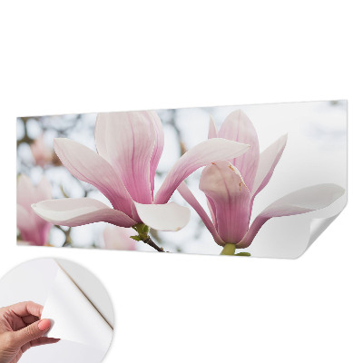 Zelfklevend fotobehang op maat Magnolia bloemen