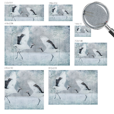 Fotobehang kinderkamer met een afbeelding van harmonieuze kraanvogels