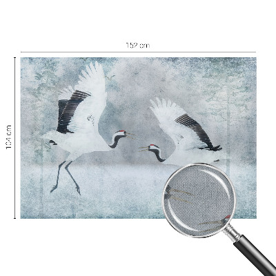 Fotobehang kinderkamer met een afbeelding van harmonieuze kraanvogels
