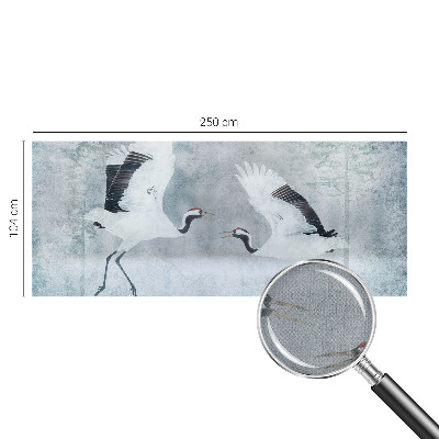 Fotobehang kinderkamer met een afbeelding van harmonieuze kraanvogels