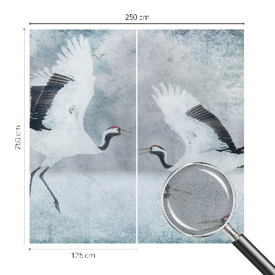 Fotobehang kinderkamer met een afbeelding van harmonieuze kraanvogels