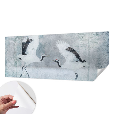 Fotobehang kinderkamer met een afbeelding van harmonieuze kraanvogels