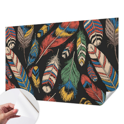 Zelfklevend fotobehang op maat Kleurrijke veren