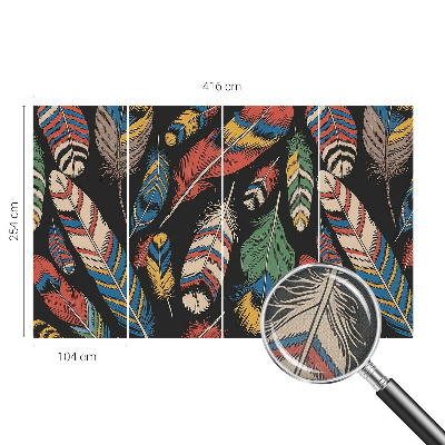 Zelfklevend fotobehang op maat Kleurrijke veren