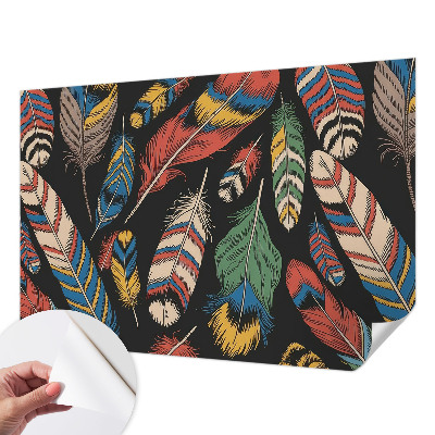 Zelfklevend fotobehang op maat Kleurrijke veren