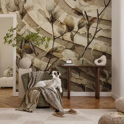 Fotobehang kinderkamer met een klassiek bloemenmotief
