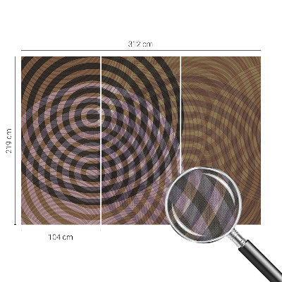 Foto behang voor de kinderkamer met een patroon van hypnotiserende cirkels