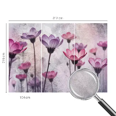 Fotobehang voor kinderkamer met pastelkleurige bloemen